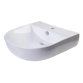 ALFI brand AB110 20 White D-Bowl Porcelain Wall Mounted Bath Sink