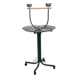 28" T-Stand with Casters & Stainless Steel Dishes