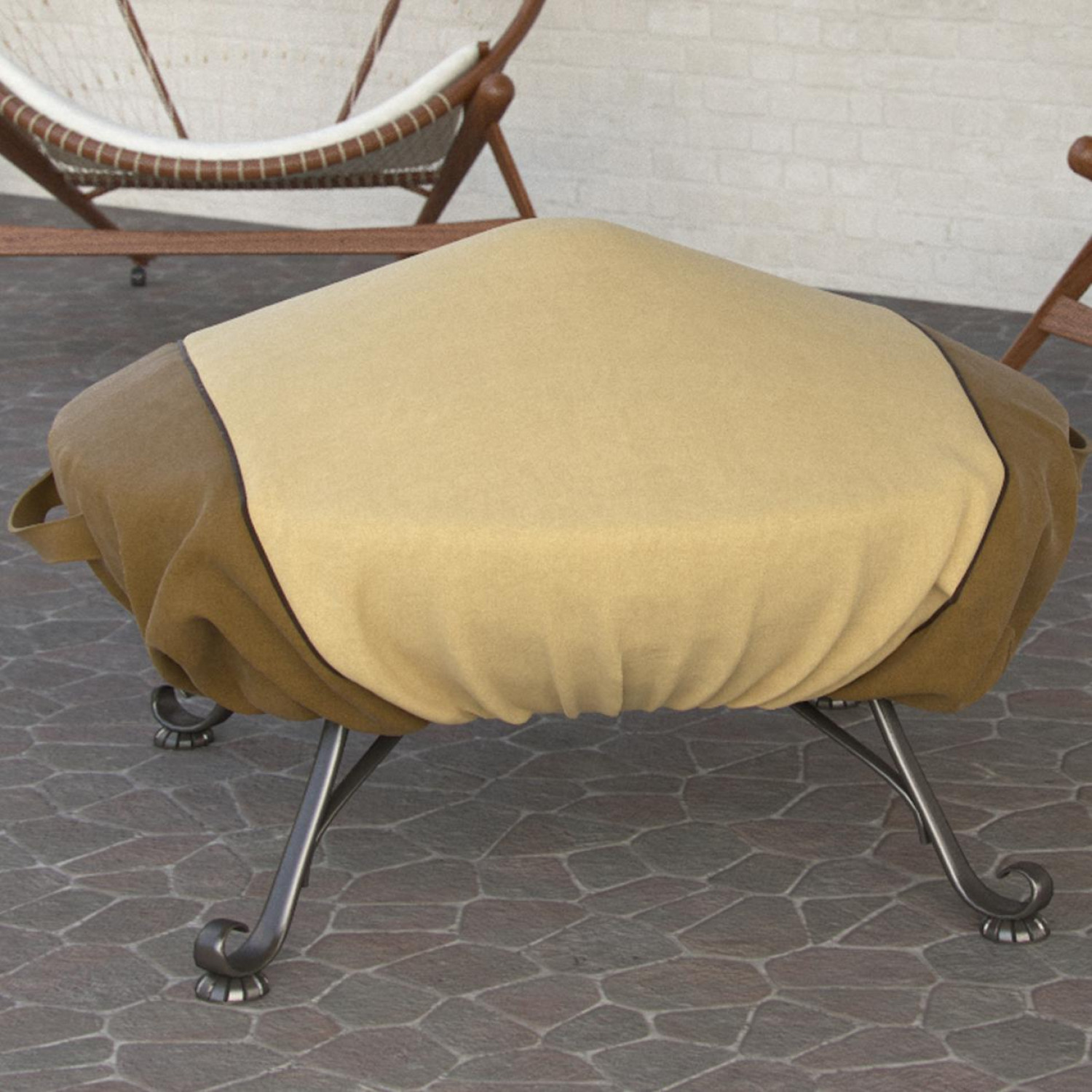Dura Covers Fade Proof Two Tone 60" Heavy Duty Round Fire Pit Cover - Durable and Water Resistant Firepit Cover, Large
