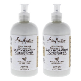 100% Virgin Coconut Oil Daily Hydration Conditioner - Pack of 2 by Shea Moisture for Unisex - 13 oz Conditioner