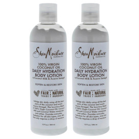 100% Virgin Coconut Oil Daily Hydration Body Lotion - Pack of 2 by Shea Moisture for Unisex - 13 oz Body Lotion