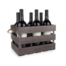 Wooden 6-Bottle Crate by Twine