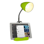 Limelights Gooseneck Organizer Desk Lamp with iPad Tablet Stand Book Holder, Green