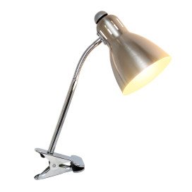 Simple Designs Adjustable Clip Light Desk Lamp, Brushed Nickel