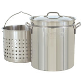 24-Qt. Steam/Boil/Fry Stockpot, Lid, Basket