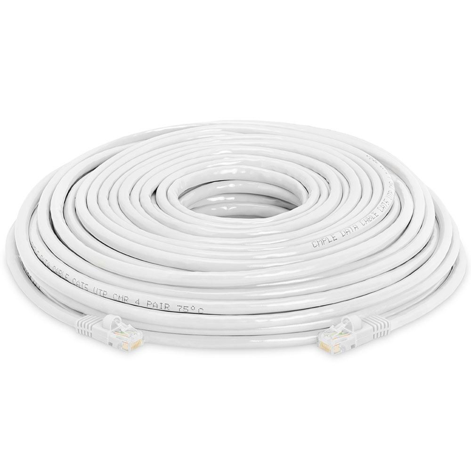 Cat5e Ethernet Network Patch Cable 350 MHz RJ45 100 Feet White