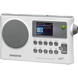 Sangean WFR-28 Internet Radio/FM-RBDS/USB/Network Music Player Digital Receiver with Color Display Gray/White