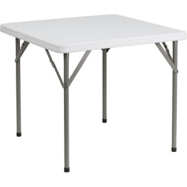 2.85-Foot Square Granite White Plastic Folding Table