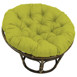 42-inch Rattan Papasan Chair with Solid Outdoor Fabric - Lime