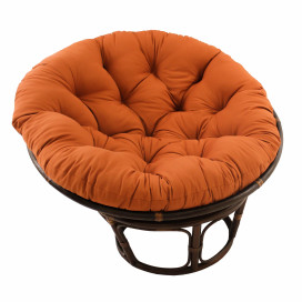 42-Inch Rattan Papasan Chair with Solid Twill Cushion -Spice