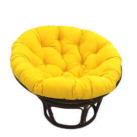 42-Inch Rattan Papasan Chair with Solid Twill Cushion -Sun Set