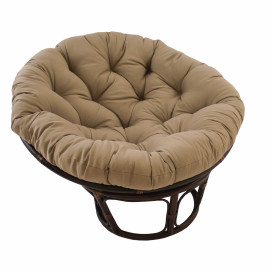 42-Inch Rattan Papasan Chair with Solid Twill Cushion -Toffee