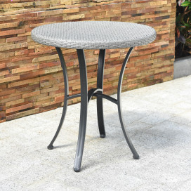 Barcelona Resin Wicker/ Aluminum 28-inch Round Bistro Table - Grey
