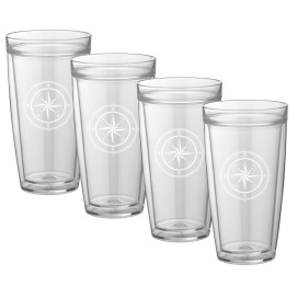 Kasualware 22 Oz Doublewall Tall Drink. Compass Point Set/4