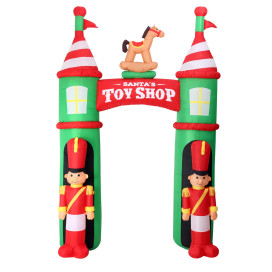 10 ft. Inflatable Santas Toy Shop Archway