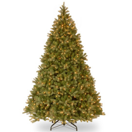 10' Feel-Real Downswept Douglas Hinged Tree with 1200 Clear Lights
