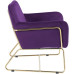 Lilola Home Purple Keira Velvet Accent Chair with Metal Base