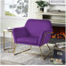 Lilola Home Purple Keira Velvet Accent Chair with Metal Base