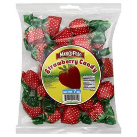 MARCO POLO, CANDY HARD STRAWBERRY, 7 OZ, (Pack of 24)